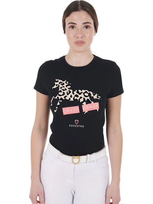 T-shirt da donna in cotone Crazy Horse