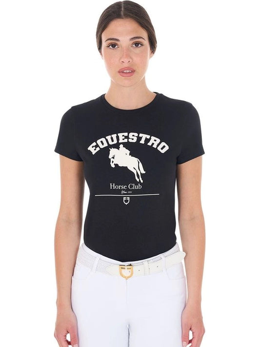 T-shirt donna Jumping Horse Club in cotone