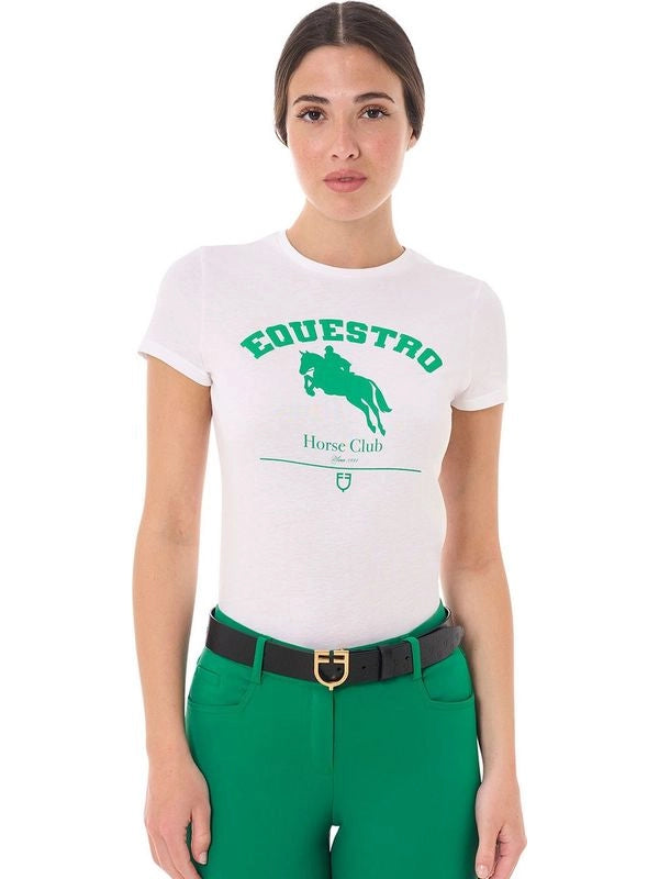 T-shirt donna Jumping Horse Club in cotone