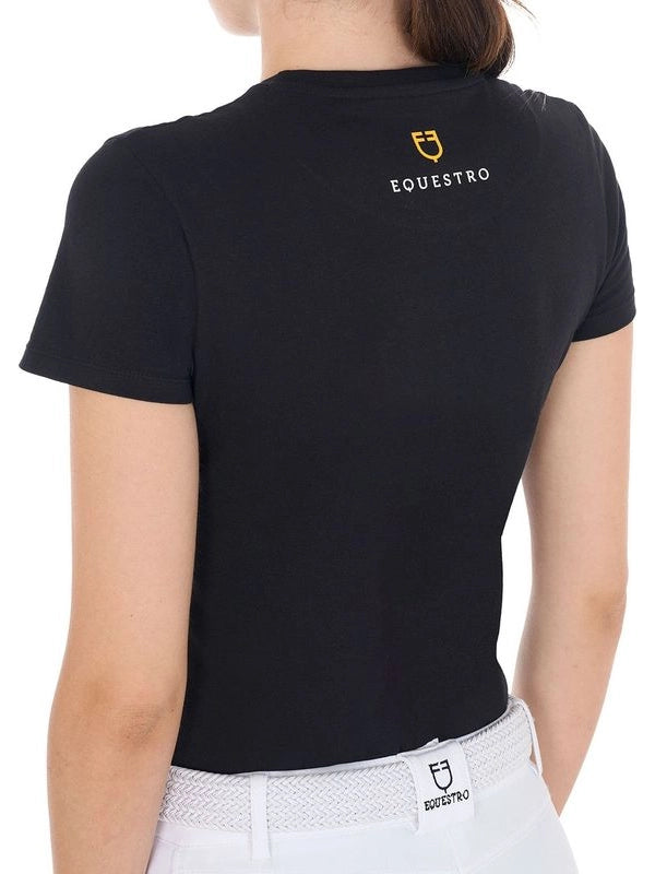 T-shirt basic donna con logo tono su tono
