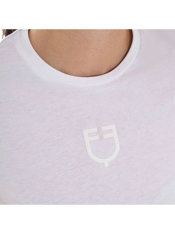 T-shirt basic donna con logo tono su tono