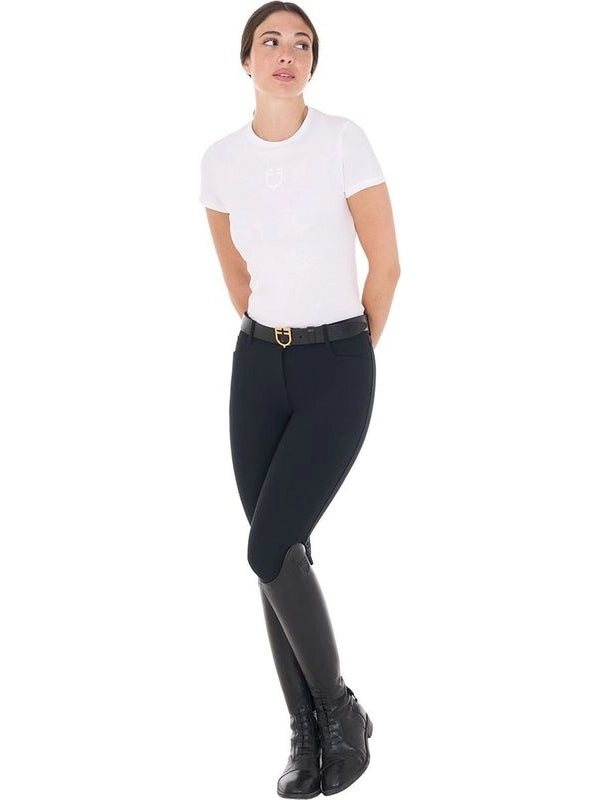 T-shirt basic donna con logo tono su tono