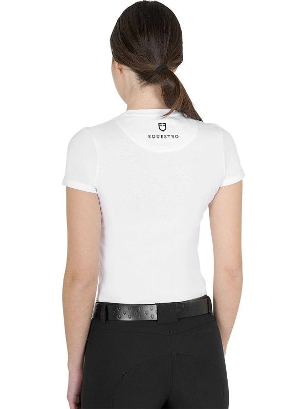 T-shirt donna Ready To The Party in cotone con strass