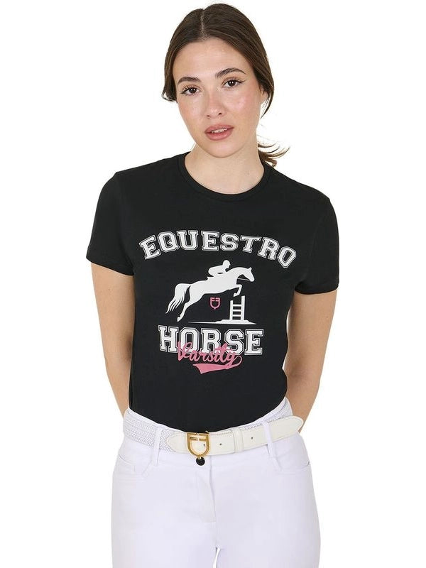 T-shirt donna Horse Varsity in cotone