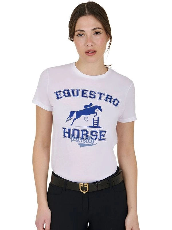 T-shirt donna Horse Varsity in cotone