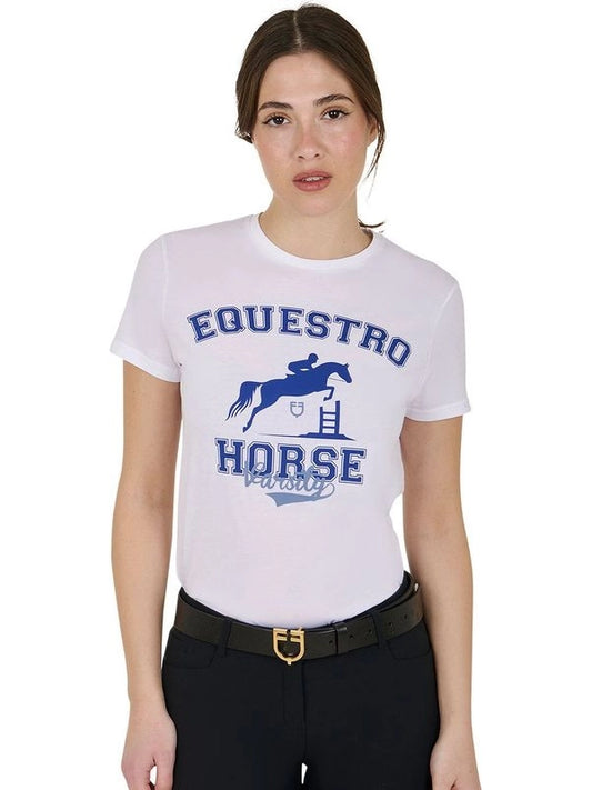 T-shirt donna Horse Varsity in cotone