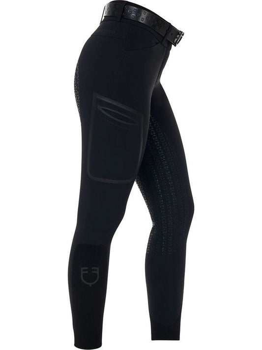 Pantalone slim fit donna vita alta Equestro Ridertechnology full grip