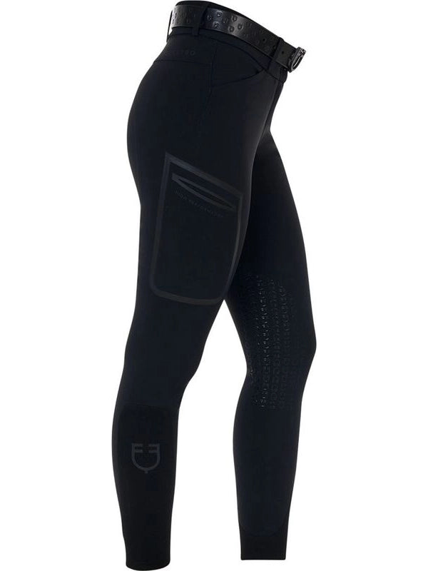 Pantalone slim fit donna vita alta Equestro Ridertechnology cuciture termosaldate