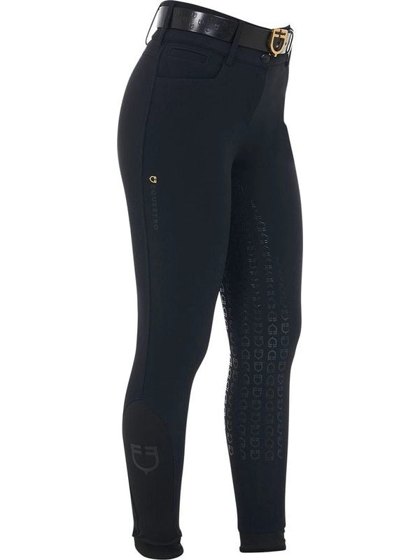 Pantaloni donna a vita alta con grip ginocchio e fodera in pile