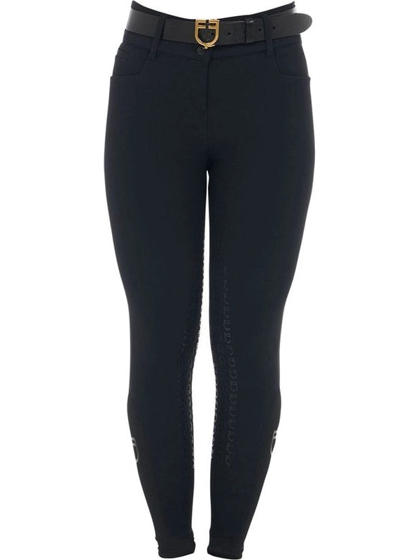 Pantaloni donna a vita alta con grip ginocchio e fodera in pile
