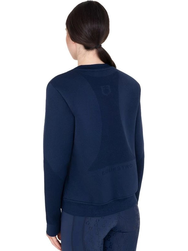 Felpa tecnica donna girocollo con inserti micro mesh