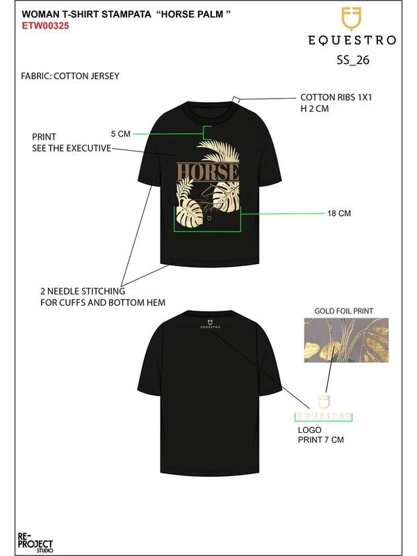 T-shirt donna Horse Palm in cotone