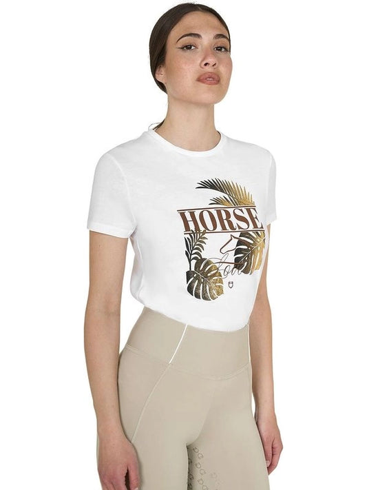 T-shirt donna Horse Palm in cotone