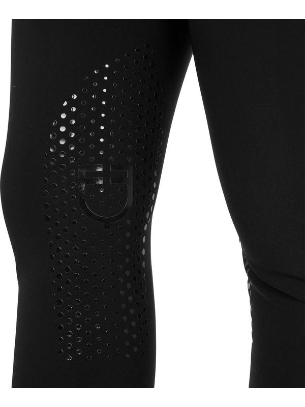 Pantaloni donna a vita alta logo in strass