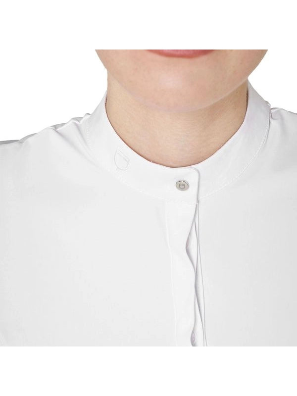 Polo concorso donna a camicia con inserti in mesh