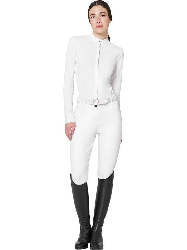 Polo concorso donna a camicia con inserti in mesh
