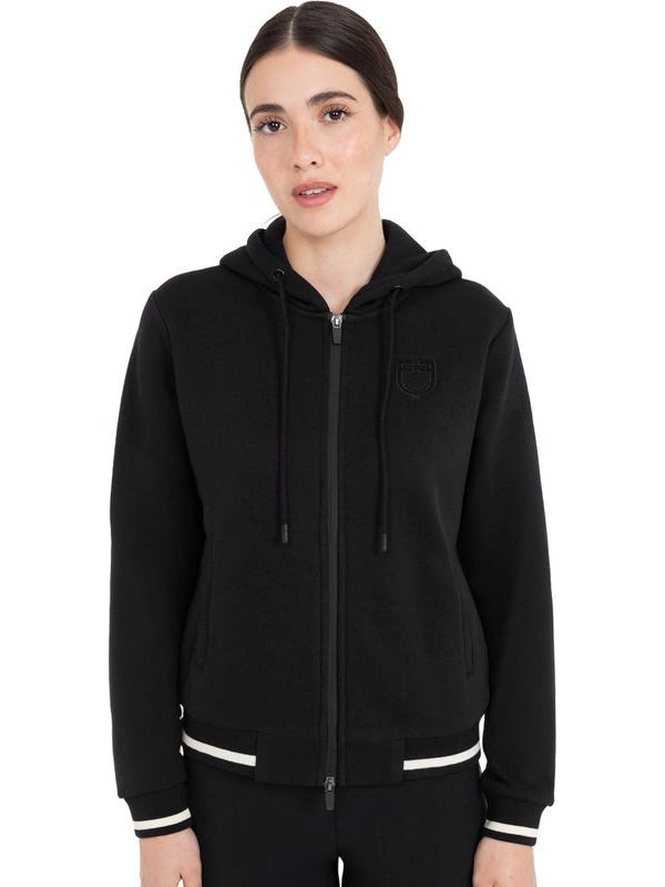 Felpa donna con cappuccio e zip frontale