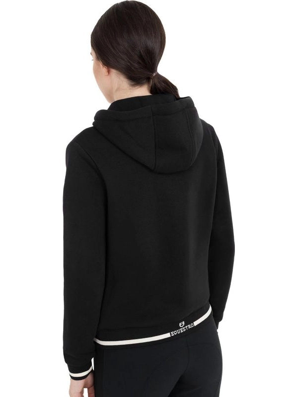 Felpa donna con cappuccio e zip frontale