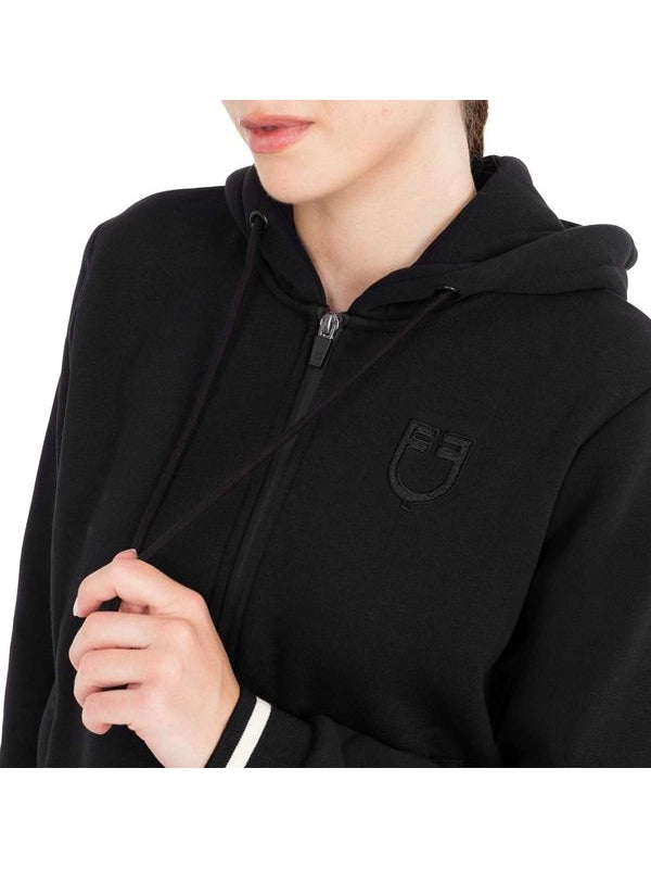 Felpa donna con cappuccio e zip frontale