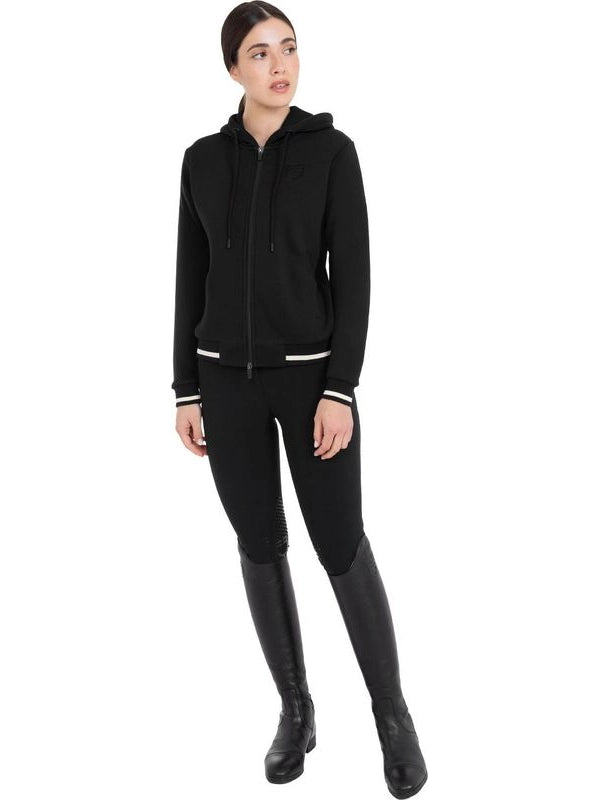 Felpa donna con cappuccio e zip frontale