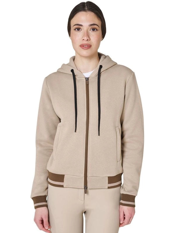 Felpa donna con cappuccio e zip frontale