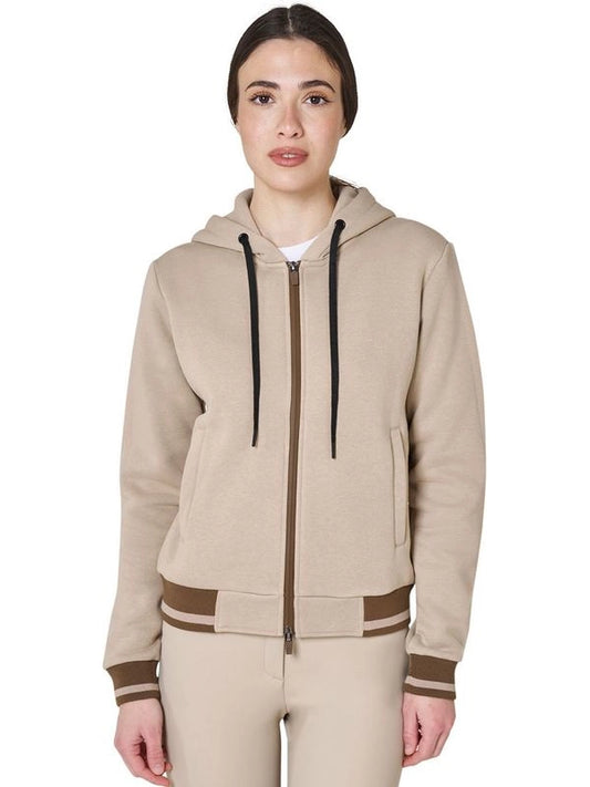 Felpa donna con cappuccio e zip frontale