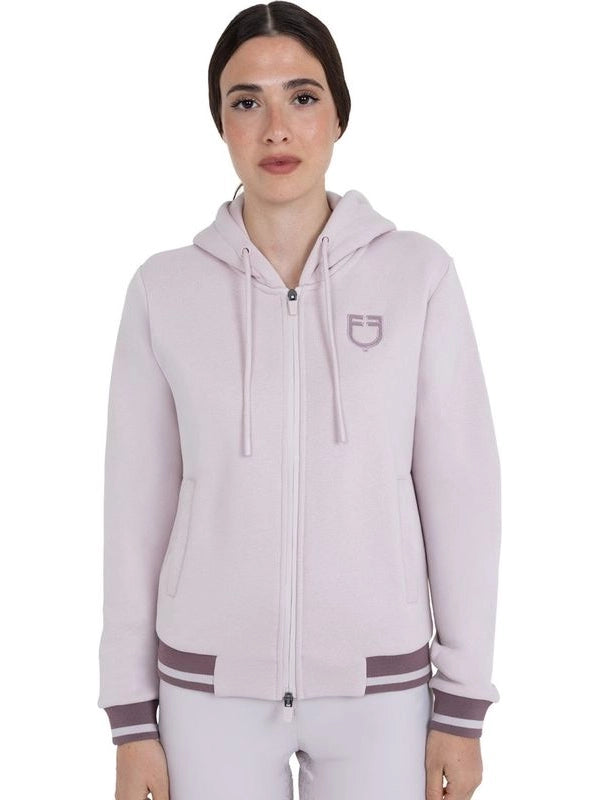 Felpa donna con cappuccio e zip frontale