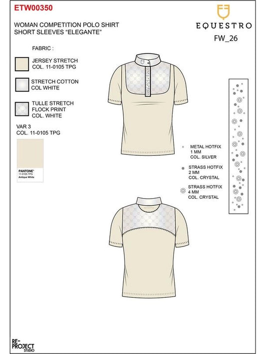 Polo concorso donna con inserti in tulle