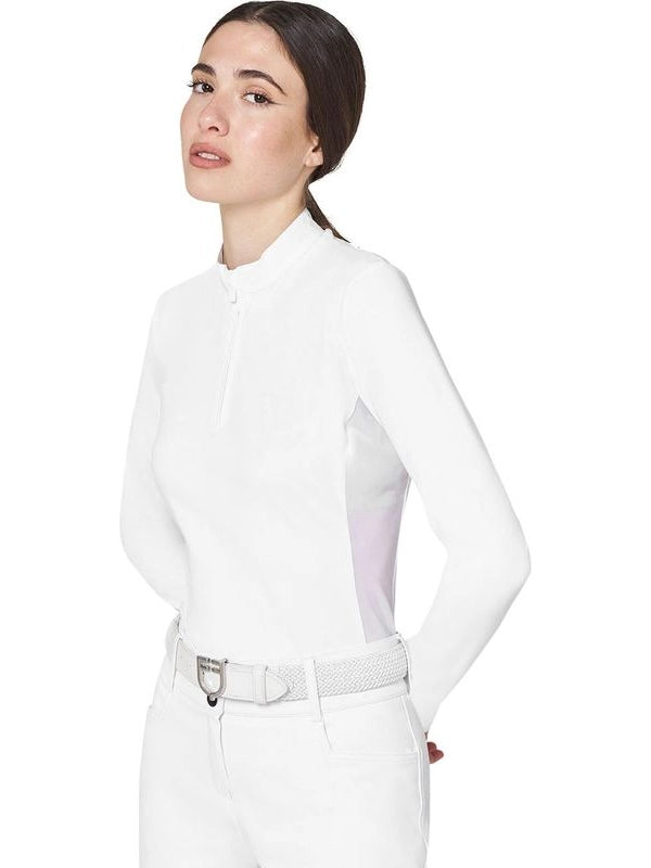 Polo concorso donna basic con inserti in mesh