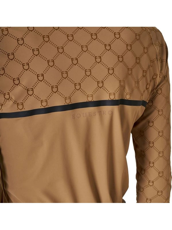 Polo allenamento donna maniche lunghe stampa monogram