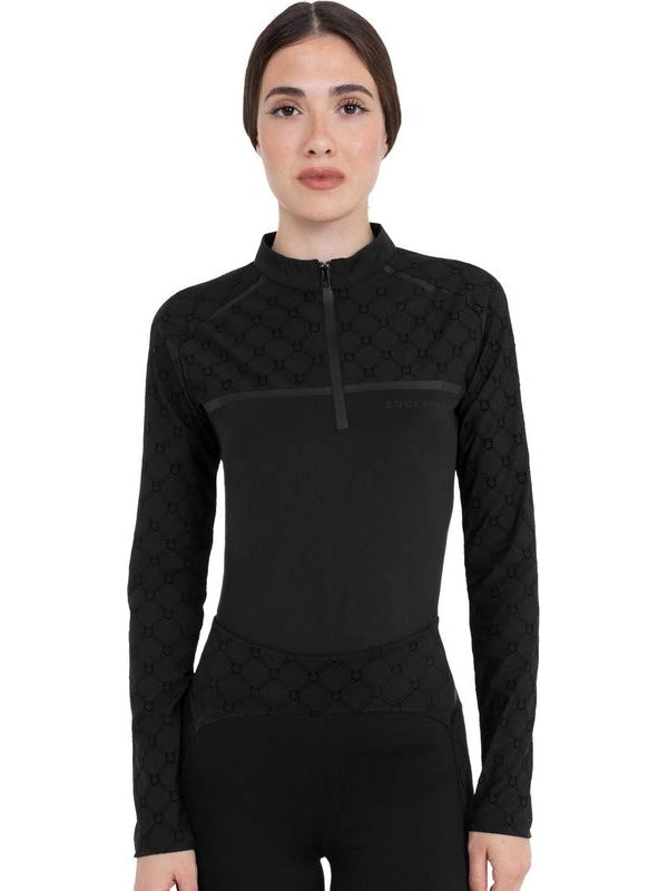 Polo allenamento donna maniche lunghe stampa monogram