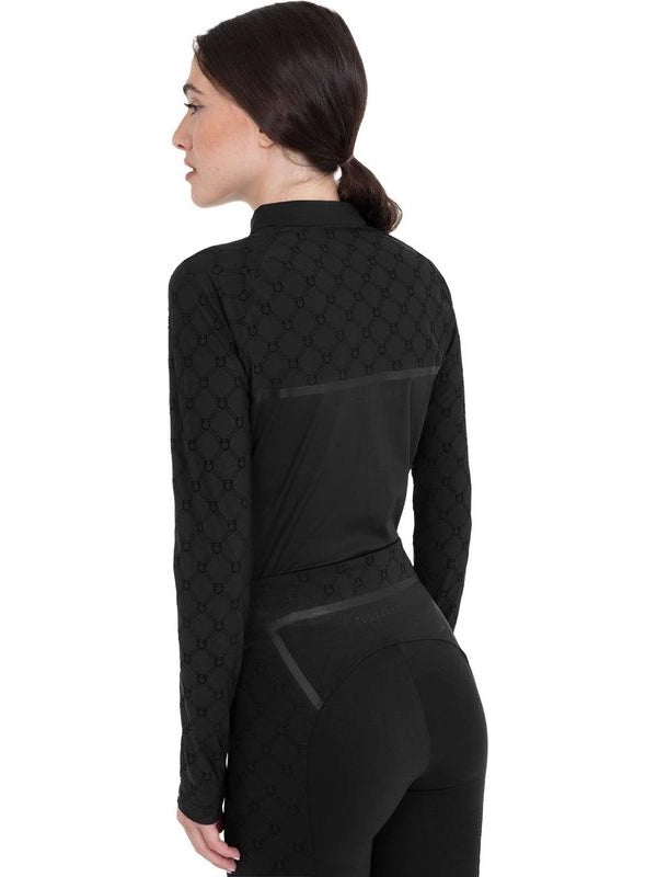 Polo allenamento donna maniche lunghe stampa monogram