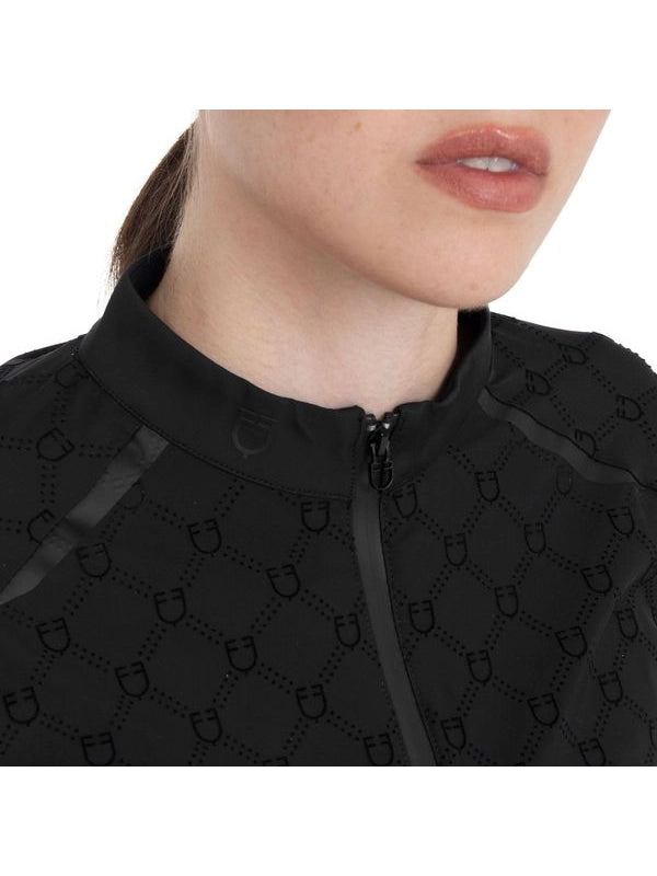 Polo allenamento donna maniche lunghe stampa monogram