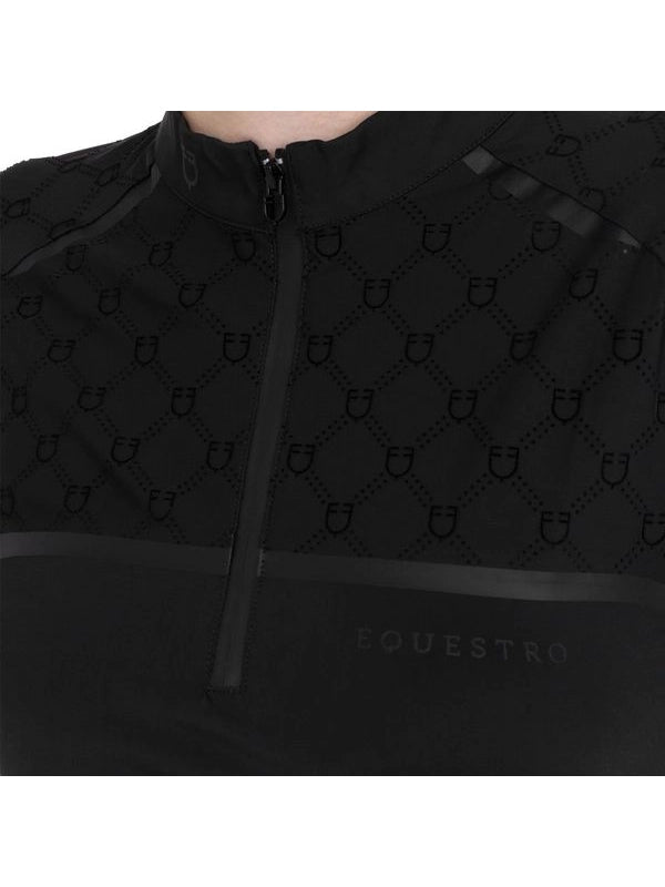 Polo allenamento donna maniche lunghe stampa monogram