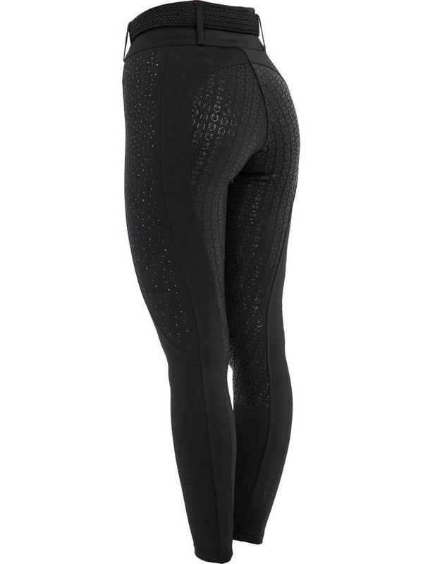 Leggings donna vita alta con passanti e strass
