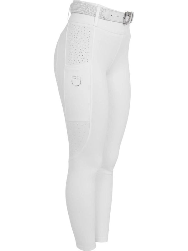 Leggings donna vita alta con passanti e strass
