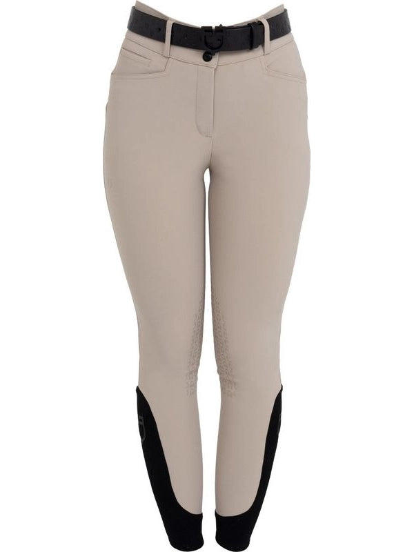Pantaloni donna vita alta con grip al ginocchio
