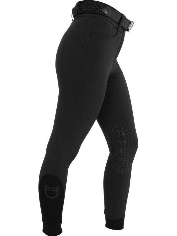 Pantaloni donna vita alta con grip al ginocchio