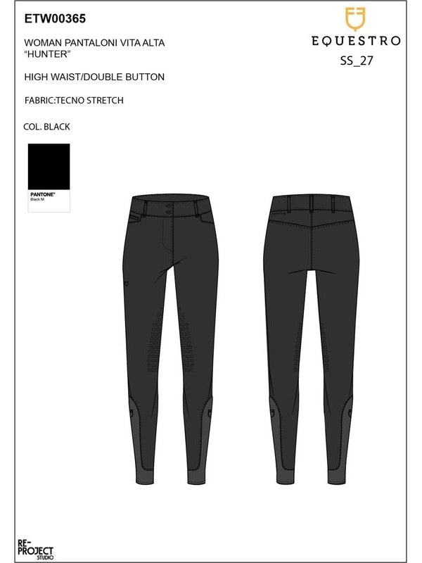 Pantaloni donna vita alta con grip al ginocchio