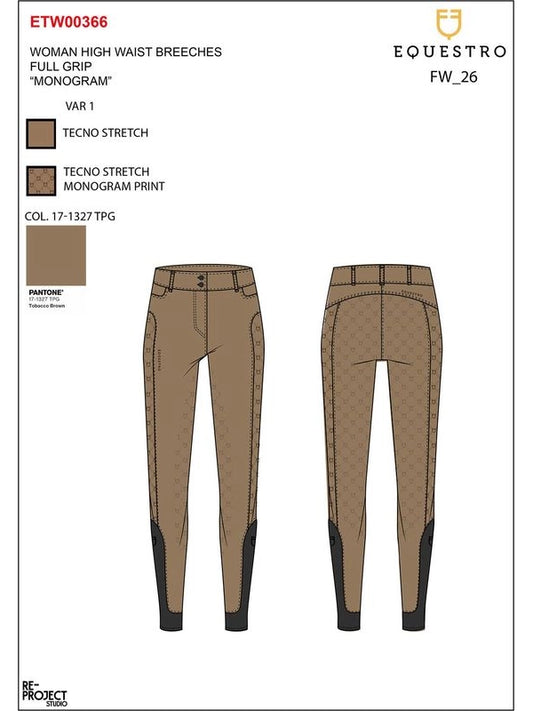 Pantaloni donna vita alta full grip monogram