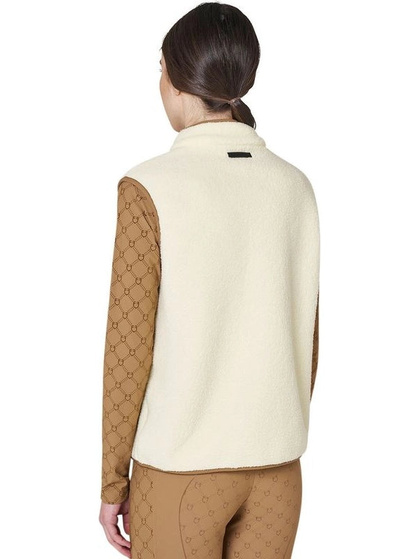 Smanicato donna in pile teddy con tasca frontale