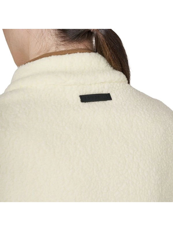 Smanicato donna in pile teddy con tasca frontale