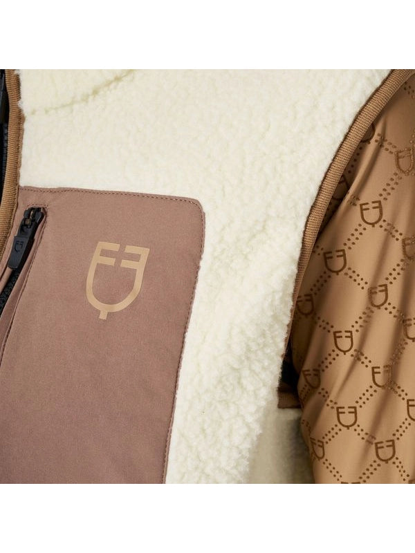 Smanicato donna in pile teddy con tasca frontale