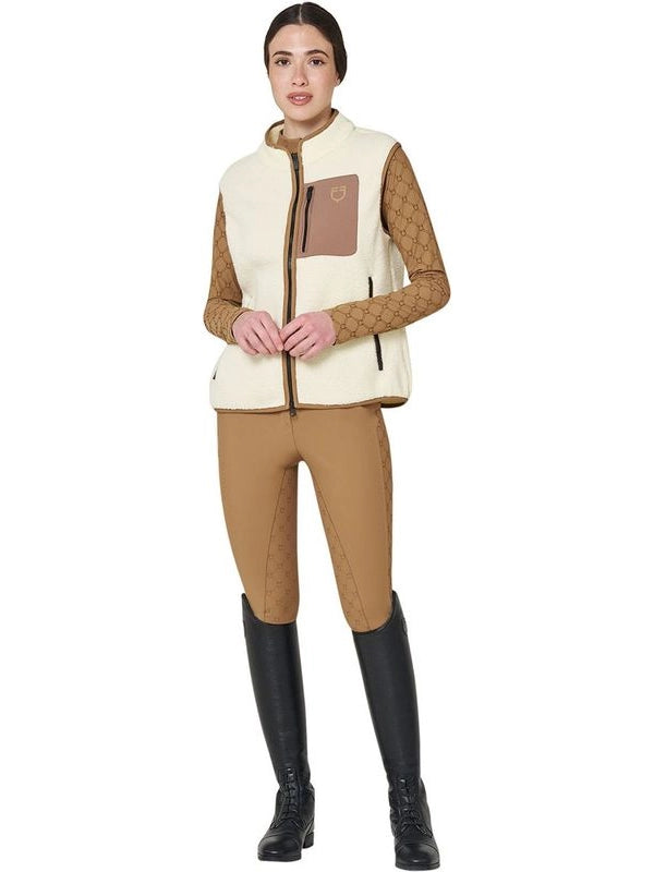Smanicato donna in pile teddy con tasca frontale
