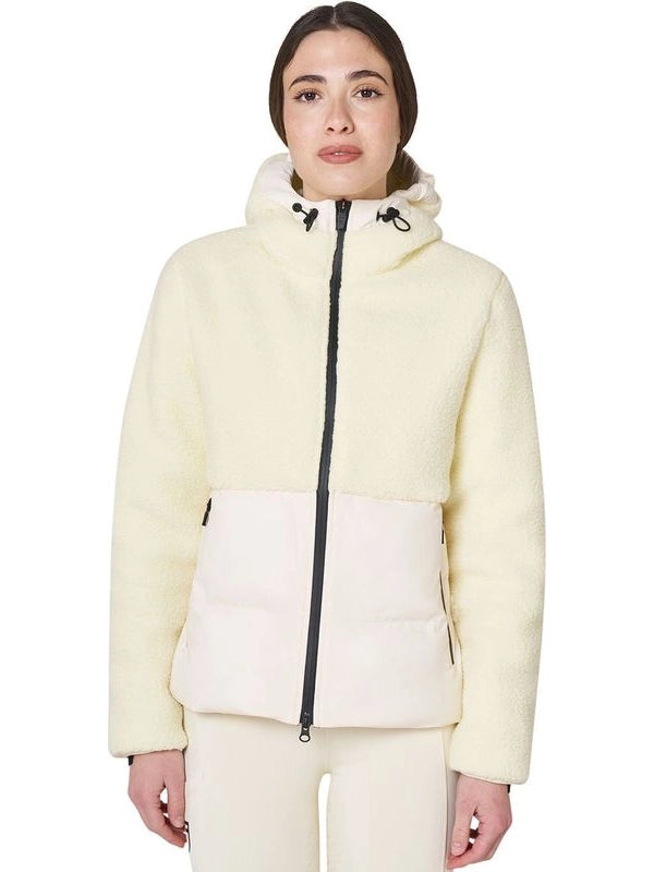 Giacca piumino donna con inserti in teddy