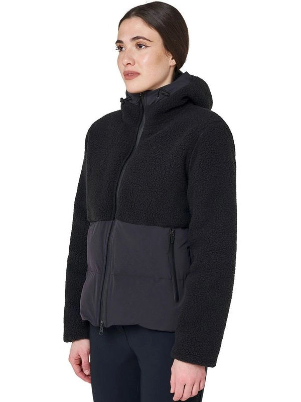 Giacca piumino donna con inserti in teddy