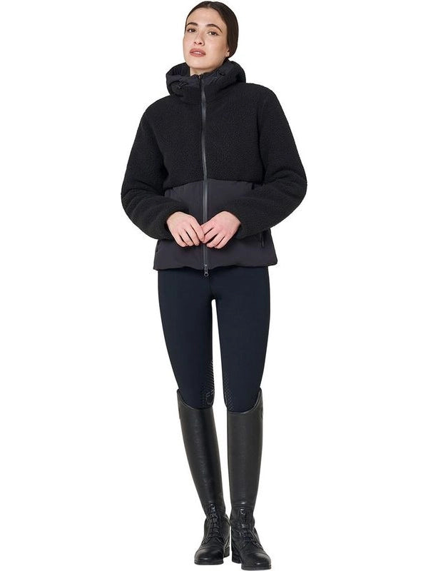 Giacca piumino donna con inserti in teddy