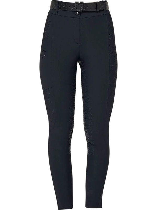 Pantaloni donna vita alta full grip con strass