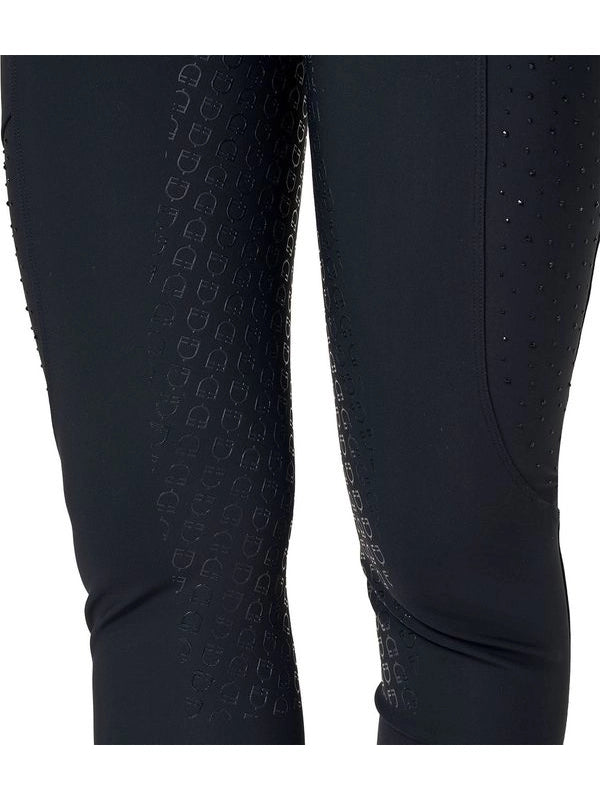 Pantaloni donna vita alta full grip con strass