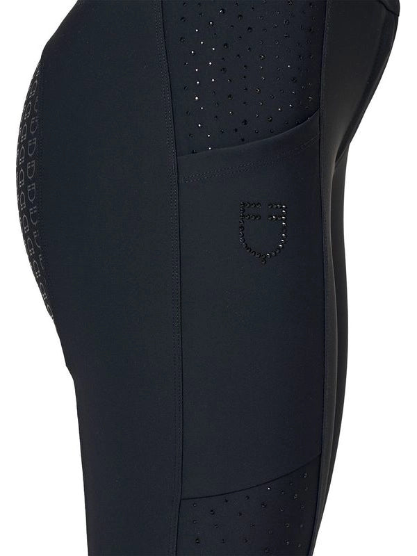 Pantaloni donna vita alta full grip con strass